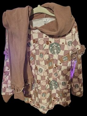 Starbucks Brown and Cream Cozy Sweatshirt Made By Molly